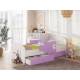 Кровать Мозаика с бортиками и ящиком белый-ирис