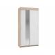 Шкаф-купе Бассо двухдверный дуб сонома-белый 1 зеркальная вставка