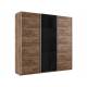Шкаф-купе Прайм 3-х дверный 1800 ДСП/Стекло Черное/ДСП Крафт табачный