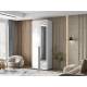 Шкаф 2-х створчатый Норд 800 с зеркалом белый глянец