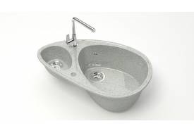 Мойка овал 1,5чаши Эмма Z13Q10 светло-серый