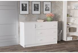 Комод Лофт 3 ящика 1 дверца белый