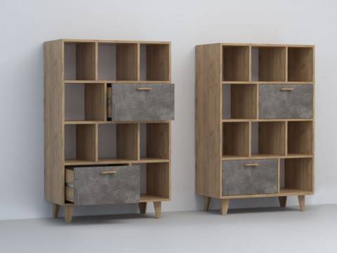 Комод Эго К-1 2 ящика камень темный на ножках