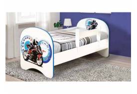 Кровать детская с фотопечатью без ящика Мотоцикл