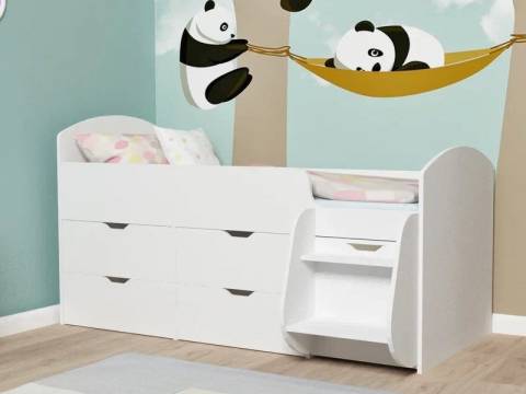 Кровать Малыш-7 белое дерево