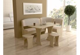 Кухонный угол Ника 6 Лайт Тип 3 Ясень шимо светлый Шампань