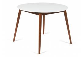 Стол круглый раскладной обеденный Bosco Боско Белый-Коричневый