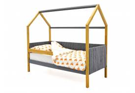 Кровать-домик мягкий Svogen с бортиком дерево-графит