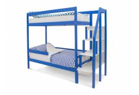 Двухъярусная кровать Svogen с бортиком синий