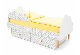 Кровать Stumpa Облако бортик и ящики рисунок Ёлочки