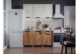 Кухня Диор 1500 дуб крафт белый/дуб крафт табачный