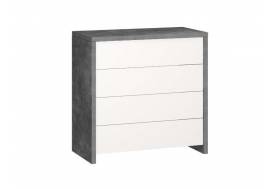 Комод Некст-К4 Камень Темный/Белый