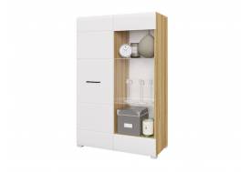 Стеллаж Ненси Крафт золотой, Белый глянец