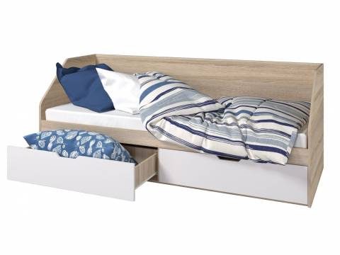 Кровать 800 2 ящика Анталия Белый софт