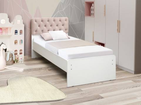 Кровать одинарная №7 800х1600 с мягкой спинкой каретная стяжка