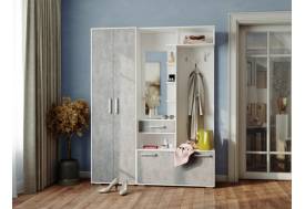 Прихожая Канзас белый/цемент светлый