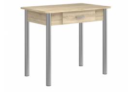 Стол обеденный Пайп с ящиком на хром ножках