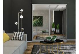 Шкаф-купе Ксения 1400 зеркало/зеркало серый