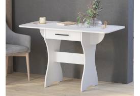 Стол обеденный раскладной с ящиком 6-02.120 Белый