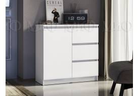 Комод 800 3 ящика 1 дверь Челси белый