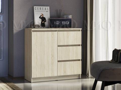 Комод 800 3 ящика 1 дверь Челси дуб сонома