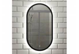 Зеркало Capella 45х80 см MySpace LED подсветка черная рама