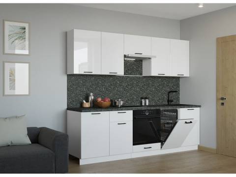 Кухонный гарнитур арт 19 Белый глянец 2450 мм