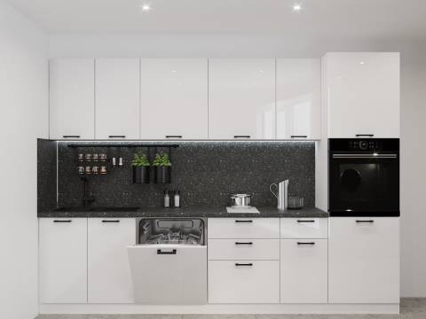 Кухонный гарнитур арт 20 Белый глянец 3000 мм