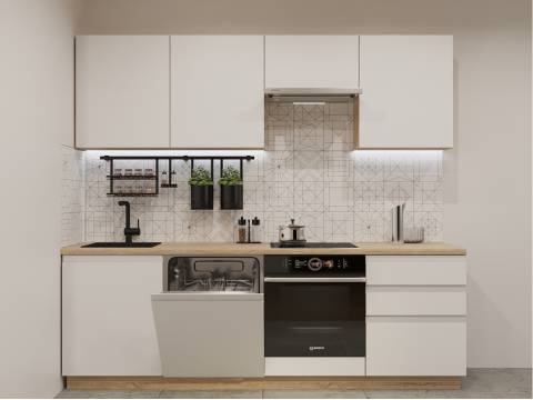 Кухонный гарнитур арт 35 Лайн Тальк 2400 мм