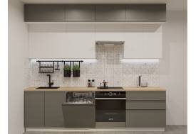 Кухонный гарнитур арт 47 Лайн Обсидиан Тальк 2800 мм