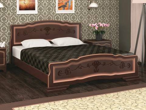 Кровать Карина-6 1600 Орех темный