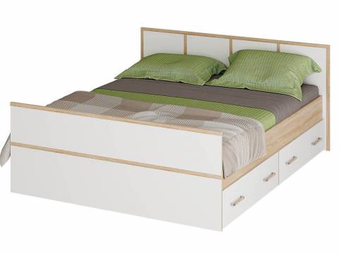 Кровать Сакура 1600 LIGHT с проложками Дуб Сонома