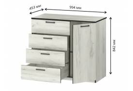 Комод с 4-мя ящиками и дверкой СГ Вега