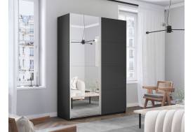 Шкаф-купе Прайм 2-х дверный 1400 Зеркало/ДСП Серый Диамант
