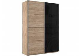 Шкаф-купе Прайм 2-х дверный 1400 ДСП/Стекло Черное Сонома
