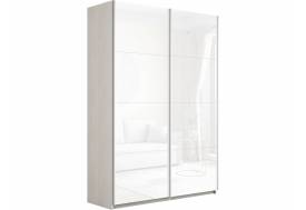 Шкаф-купе Прайм 2-х дверный 1200 Стекло Белое Ясень Анкор Светлый