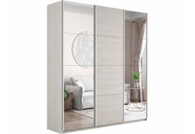 Шкаф-купе Прайм 3-х дверный 2100 два Зеркала/ДСП Ясень Анкор Светлый