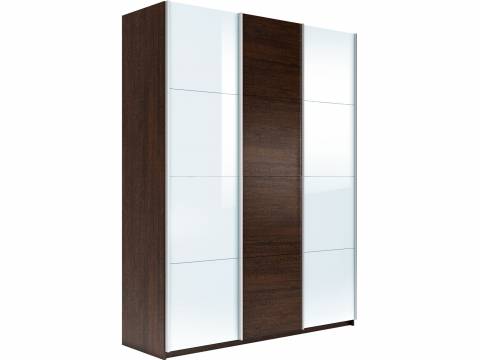 Шкаф-купе Прайм 3-х дверный 1800 два Стекла Белые/ДСП Венге