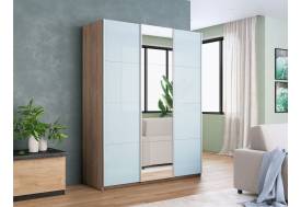 Шкаф-купе Прайм 3-х дверный 2100 два Стекла Белые/Зеркало Сонома