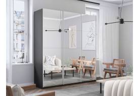 Шкаф-купе Прайм 3-х дверный 2100 три зеркала Серый Диамант