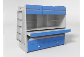 Кровать 2-х ярусная №2 Дуб молочный/синий