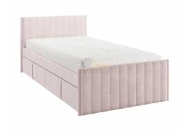 Кровать с ящиками Твикс цвет велюра нежно-розовый
