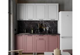 Кухня Аликанте 1800 МДФ Белый снег/пудра без столешницы