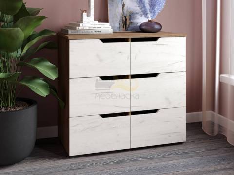 Комод КМ-3 крафт табачный/крафт белый