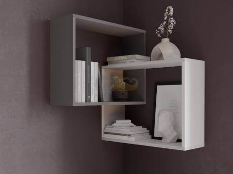 Полка навесная ПНМ-4 белый/графит серый