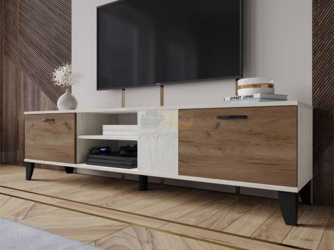 Тумба под ТВ ТВМ-5 крафт белый/крафт табачный