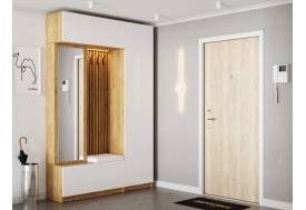 Модульная прихожая Бостон МДФ белый с пеналом