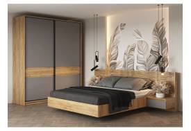 Спальня Бостон ЛДСП серый шифер со шкафом купе