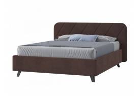 Кровать Николь с ПМ 1600х2000 мм микровелюр шоколад