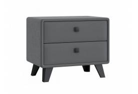 Тумба Николь широкая 2 ящика микровелюр серый